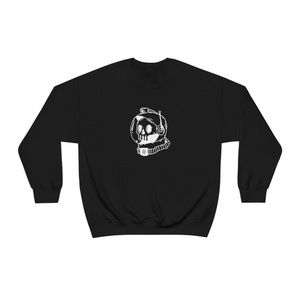 skeleton embroidered crewneck sweater